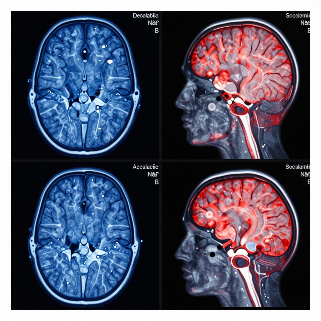 Comparație vizuală între activarea cerebrală normală și cea afectată de social media