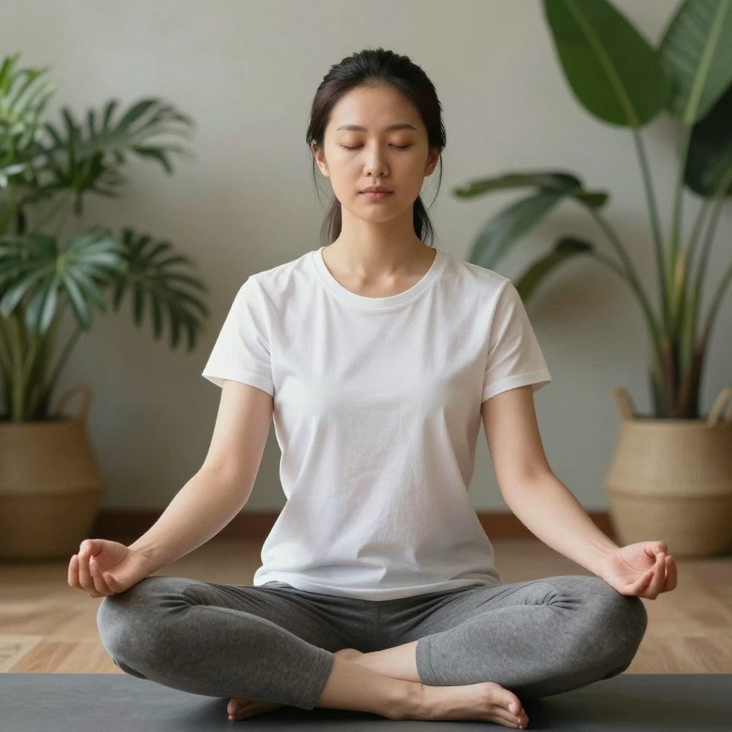 Persoană meditând pentru a-și îmbunătăți concentrarea