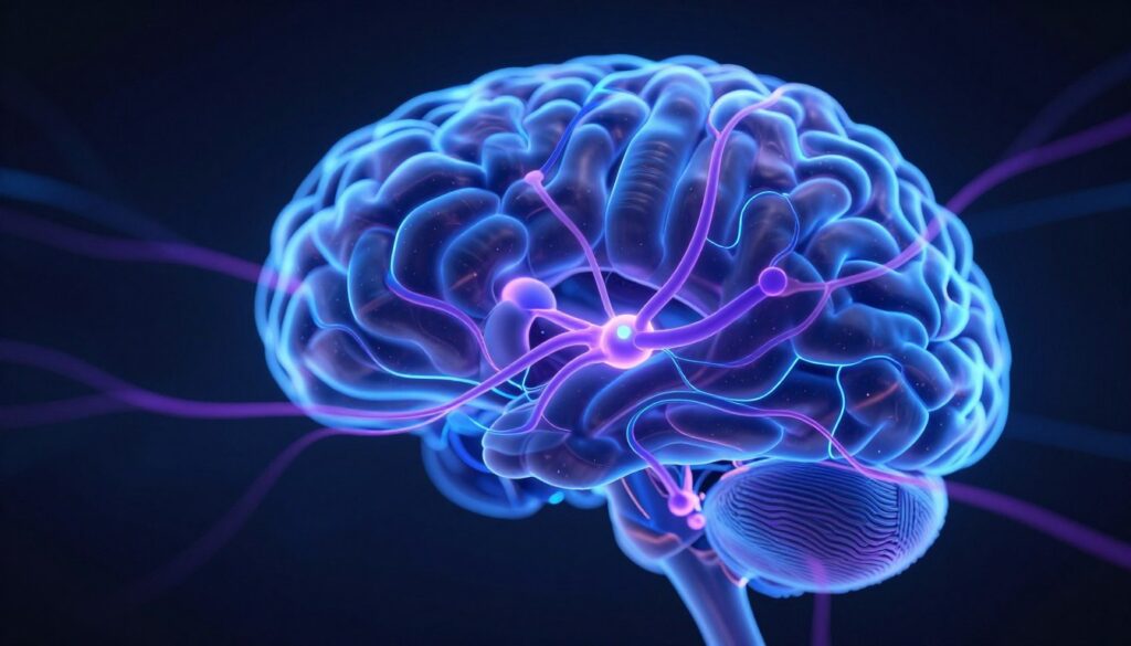 Reprezentare artistică a conexiunilor neuronale care se modifică