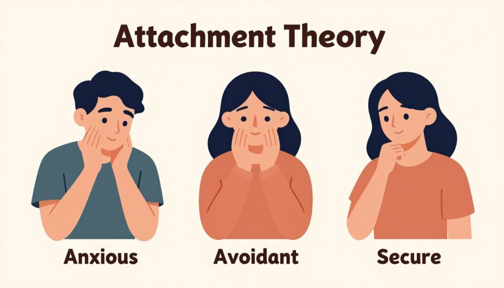 Reprezentare vizuala a stilului de atasament in relatii de cuplu