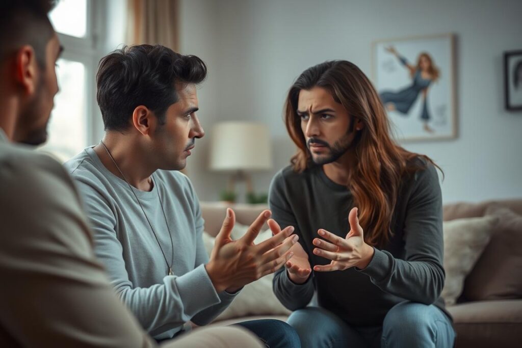 Cuplu argumentând reprezentând greșeli în repararea relației