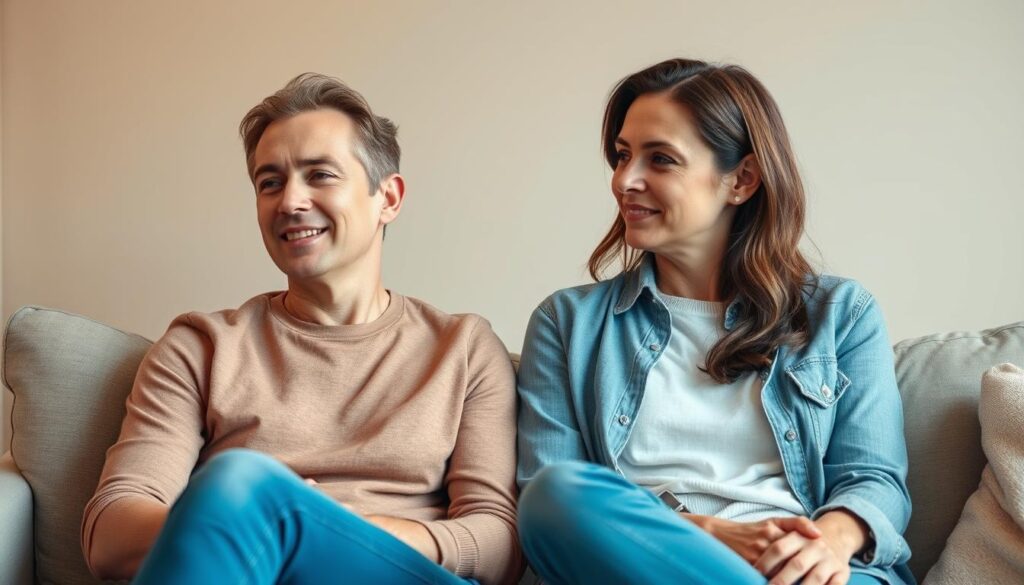 Cuplu cu stil atașament sigur într-o interacțiune sănătoasă