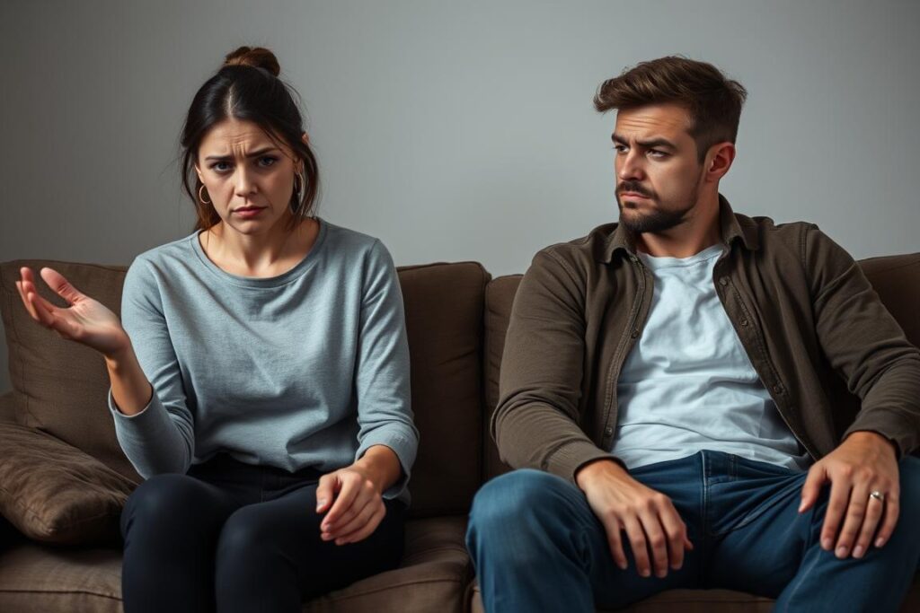 Cuplu în conflict emoțional cauzat de atasament anxios