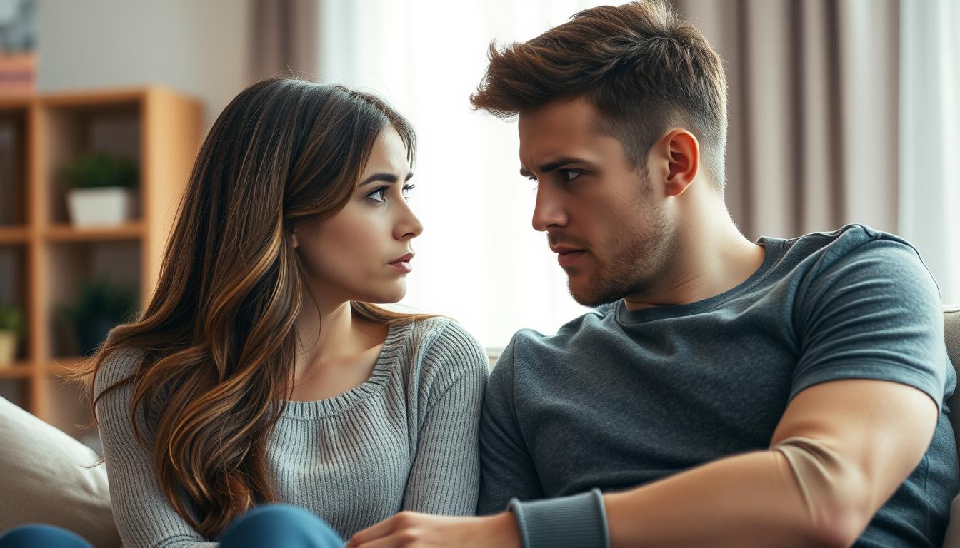 Cuplu tânăr în primele etape ale relației manifestând semne de atasament anxios