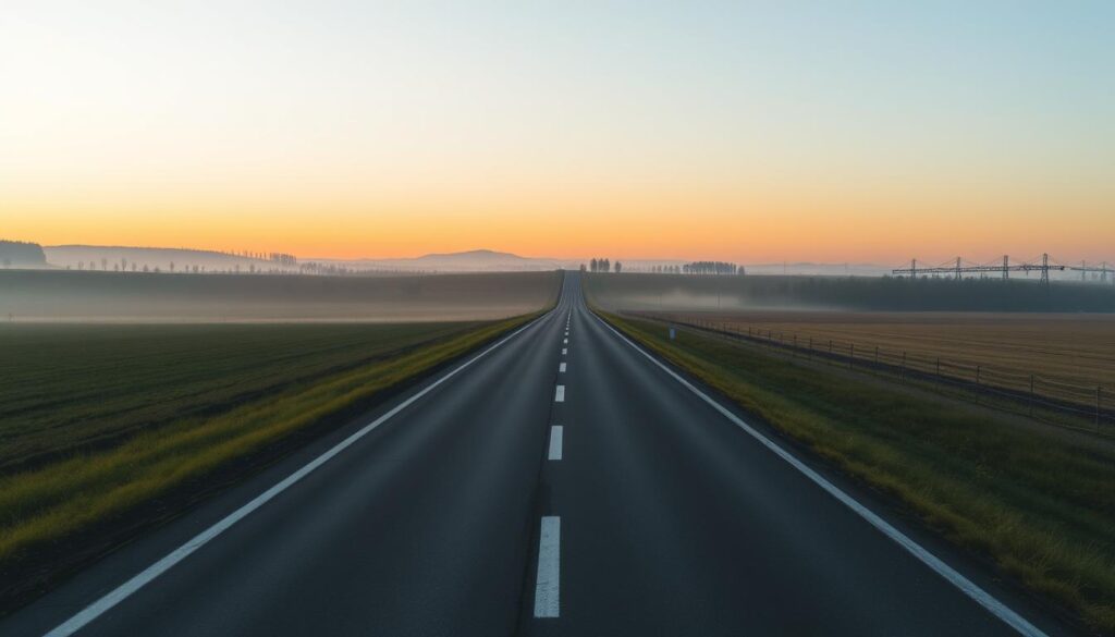 Drum deschis înainte, peisaj liniștit, simbolizând un nou început și posibilitățile care există după procesul de vindecare