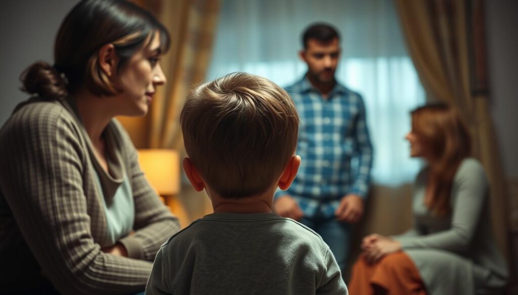 Familie disfuncțională, copil observând conflictul părinților, anxietate în relație 