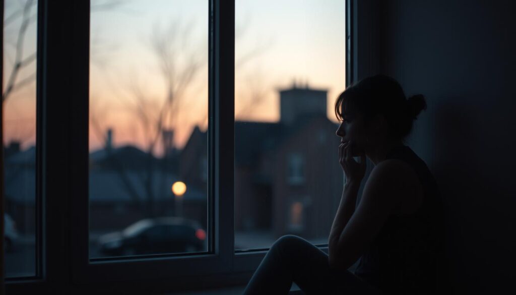 Persoană singură reflectând după destrămarea relației