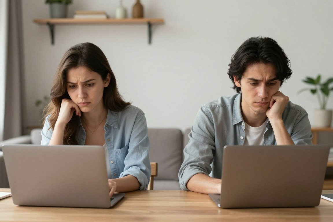 cuplu fără comunicare în aceeași cameră