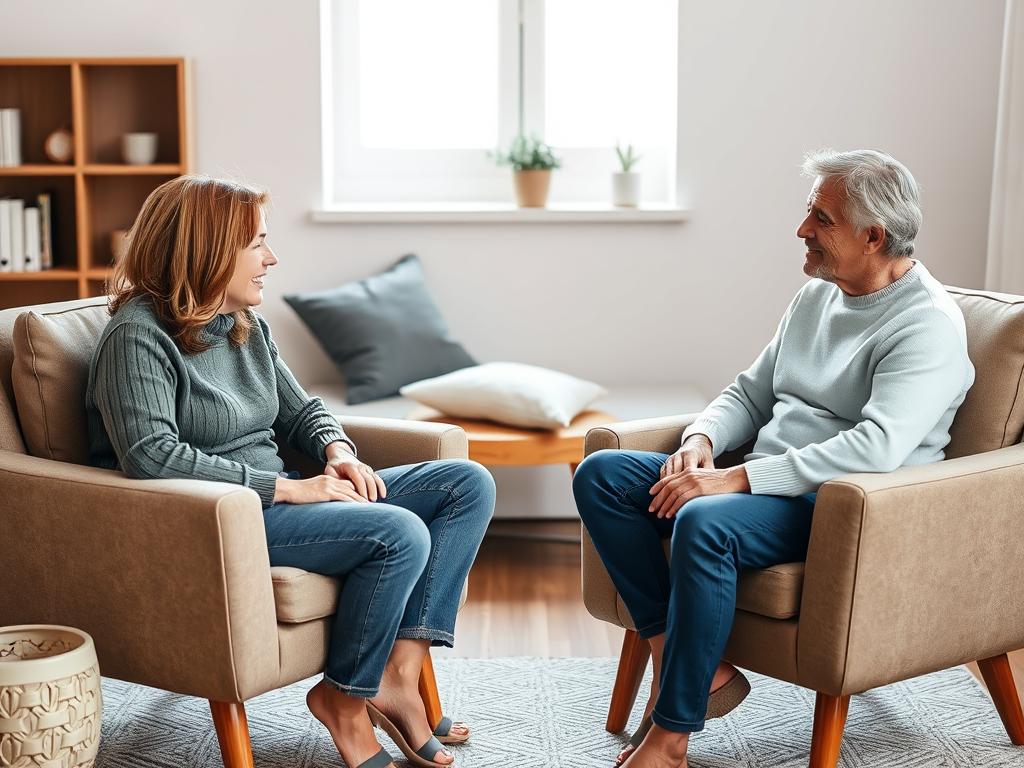 cuplu practicând comunicare asertivă față în față