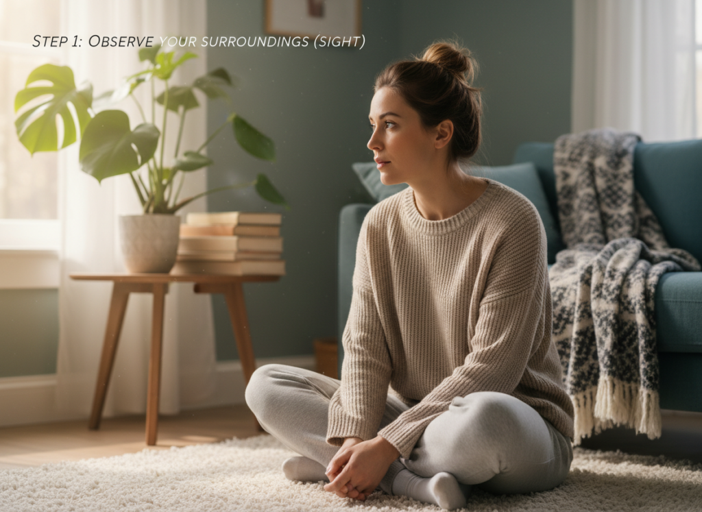 exercițiu grounding tehnici relaxare gestionare anxietate atac panică