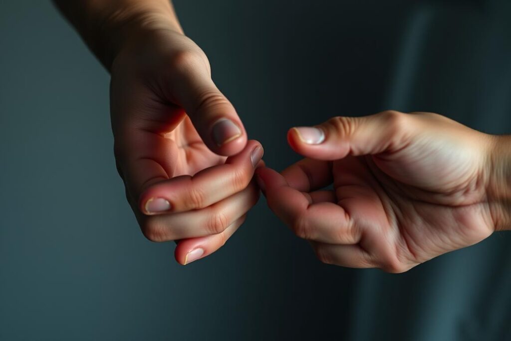 mâini desprinse simbolizând distanțarea în cuplu