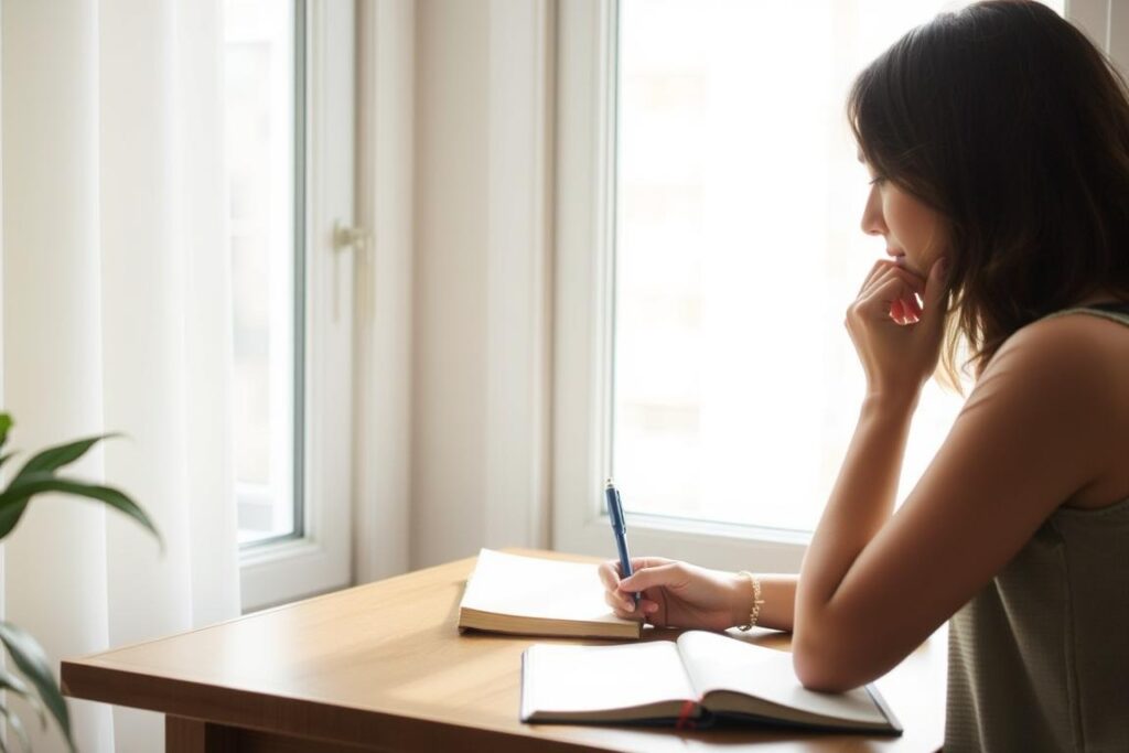 persoană angajată în exercițiu de auto-reflecție cu jurnal, Limite în Relație