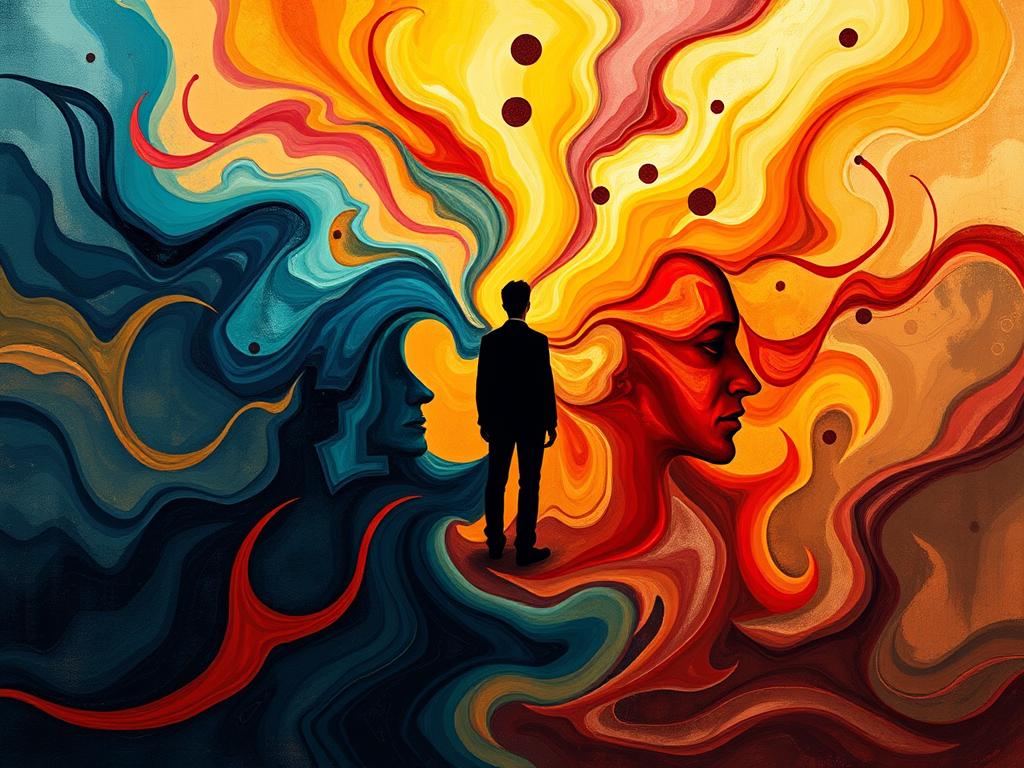 Ilustrare concept emoții intense care influențează comportamentul Ilustrare concept emoții intense care influențează comportamentul